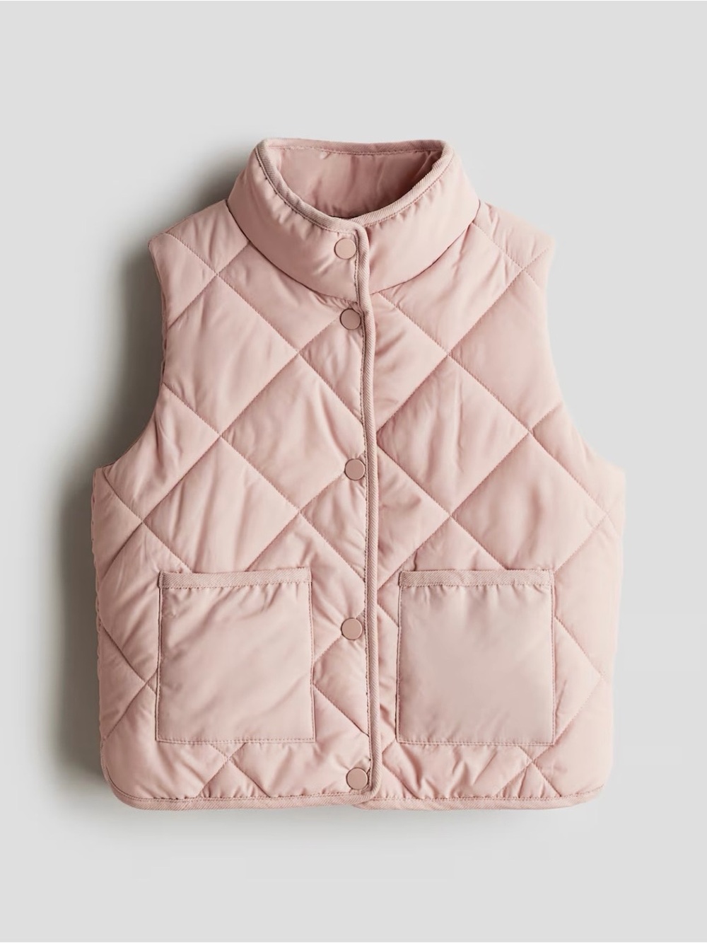 H&M Quilted Puffer Vest in Blush Pink
